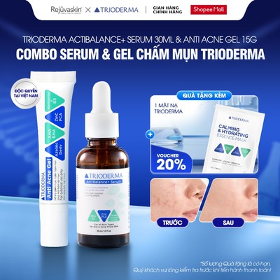 Combo Serum & Gel Mụn Chăm Sóc & Giảm Mụn Trioderma - ActiBalance+ Serum 30ml & Anti Acne Gel 15g