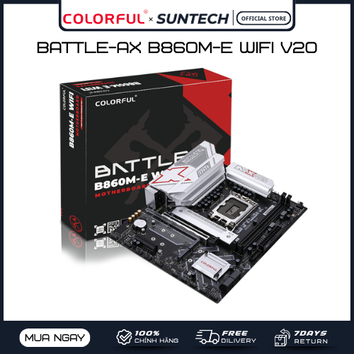 Mainboard COLORFUL BATTLE-AX B860M-E WIFI V20 | Intel B860, LGA 1851, DDR5, Wi-Fi 6, Giải Pháp Kinh 