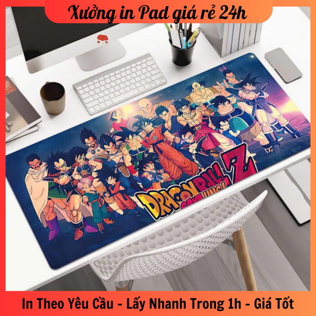Lót chuột Dragon ball, 7 viên ngọc rồng size 60x30, 60x40, 70x30 - In hình theo yêu cầu - Hỏa tốc