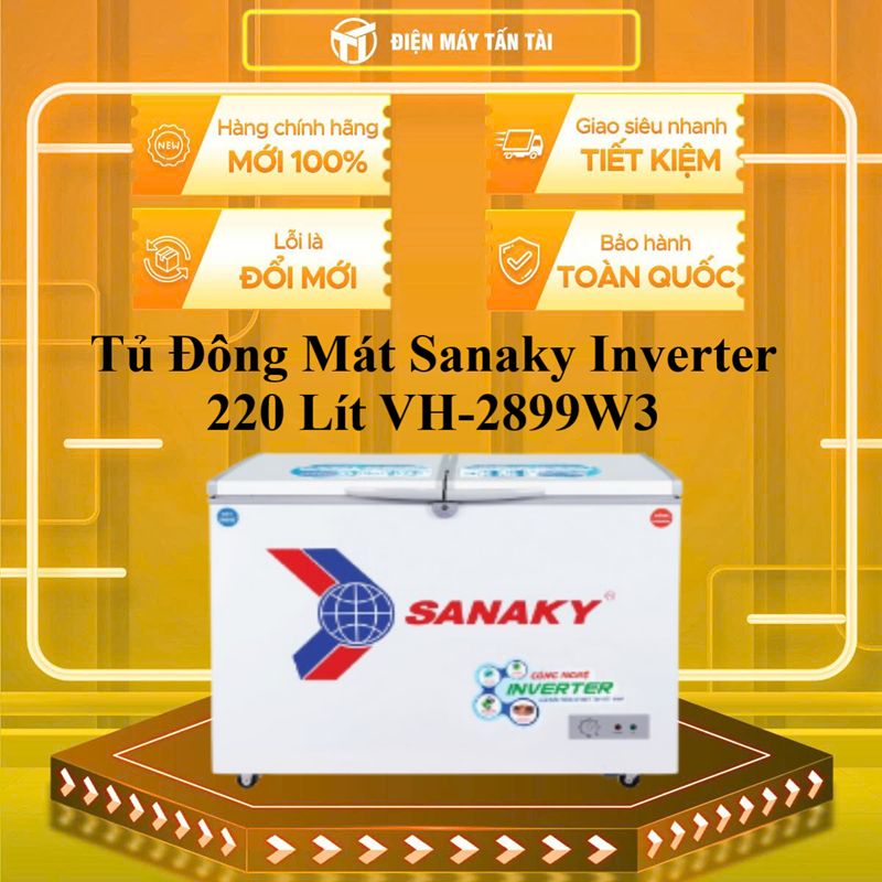 (HCM) - VH-2899W3 - Tủ Đông Mát 220L Inverter Sanaky VH-2899W3