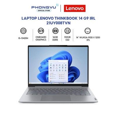 Laptop Lenovo ThinkBook 14 G9 IRL - 21UY008TVN (Core i5-13420H/ Intel Graphics/ 16GB/ 512GB/ Windows 11 Home SL)