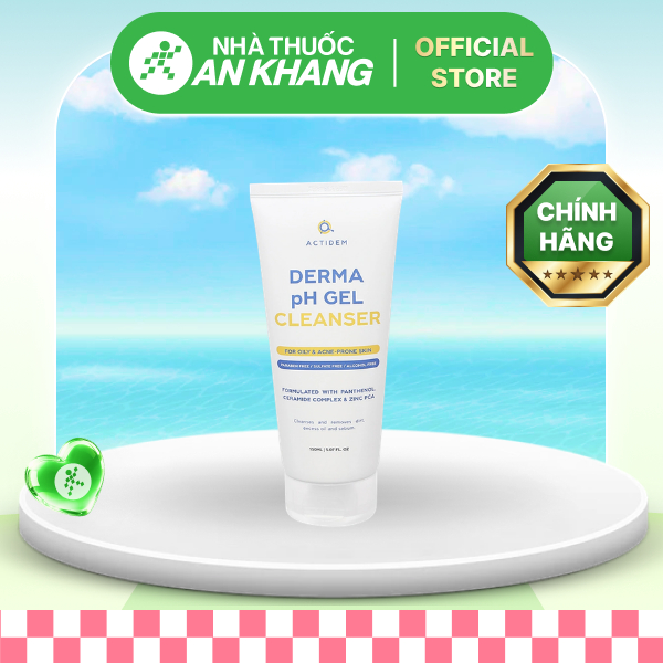Gel rửa mặt Actidem Derma pH làm sạch dầu thừa, bã nhờn cho da dầu mụn tuýp 150ml [Nhà Thuốc An Khan