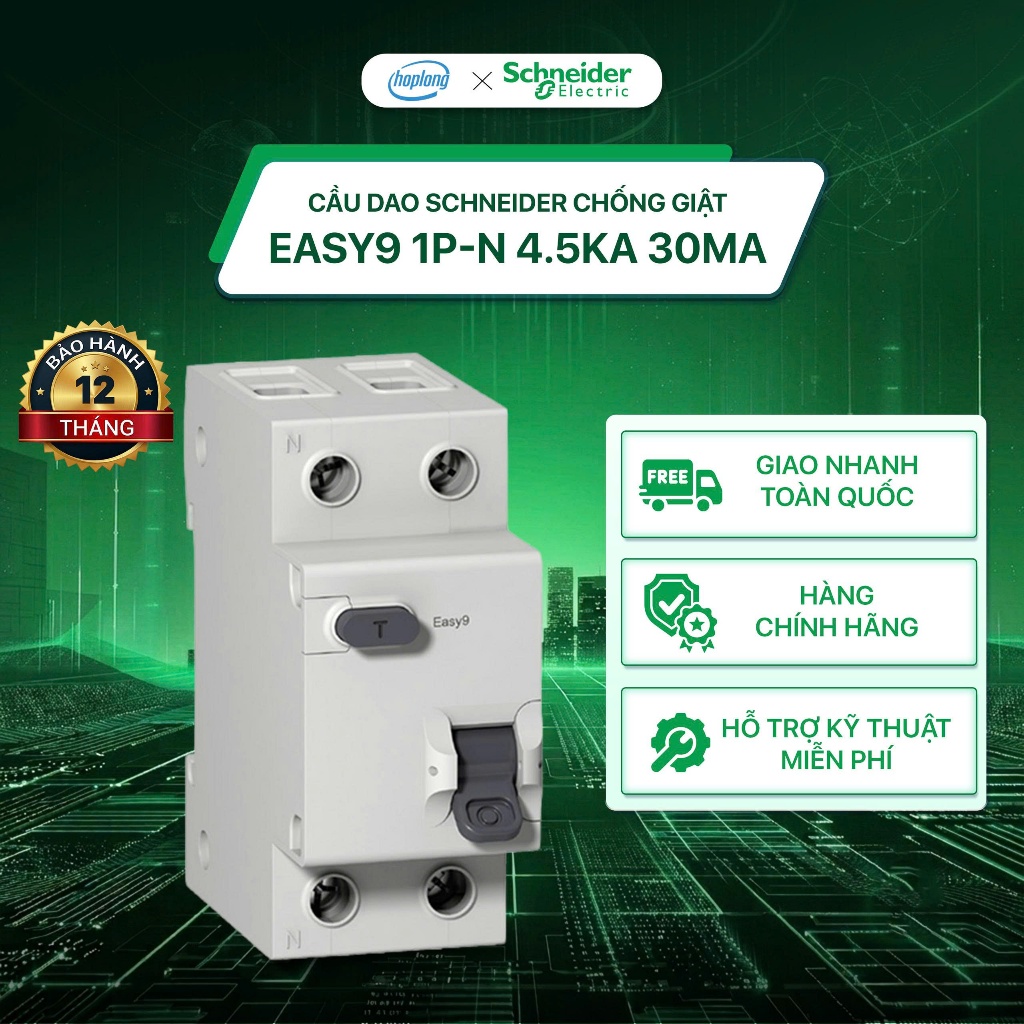 Cầu dao tích hợp chống dòng rò Schneider EZ9D34640 Easy9 1P-N 4.5kA - EZ9D34616 EZ9D34620 EZ9D34632