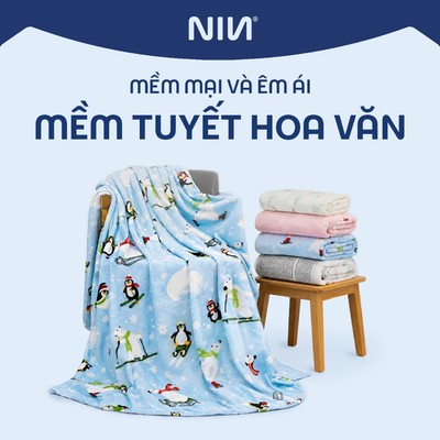 Mền tuyết Họa Tiết NIN House Siêu Mềm Mịn | Nhiều Kích Thước | Thích Hợp Cho Bé Mang Đi Học, Đi Làm