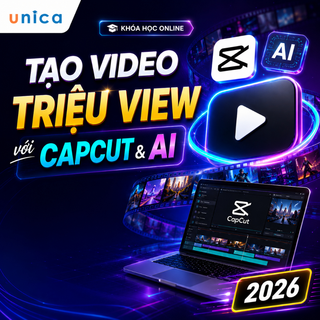 Khóa học Tạo Video Triệu View Với Capcut & AI - Khóa học Online - Học viện Unica