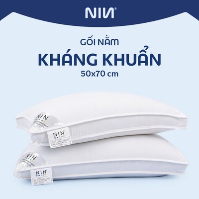 Ruột Gối Nằm Kháng Khuẩn NIN House Êm Ái | 50x70cm | Ruột Gối Siêu Mềm Mại, Hỗ Trợ Giảm Đau Cổ, Đau Vai Gáy