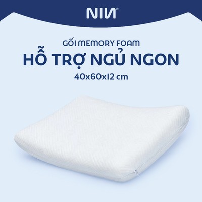 [MEMORY FOAM] Ruột gối cao su non hỗ trợ ngủ ngon NIN House 60x40x12cm cho người lớn, người già