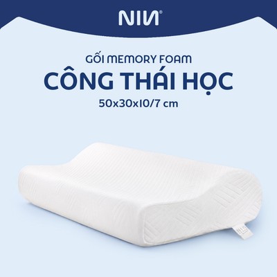 Gối cao su non cho người lớn NIN House giảm đau cổ vai gáy và giảm ngáy dạng lượn sóng memory foam nhiều kích thước