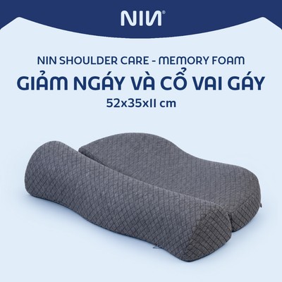 Gối Vai Gáy NIN ShoulderCare 50x30cm Memory Foam Công Thái Học Giảm Đau Cổ
