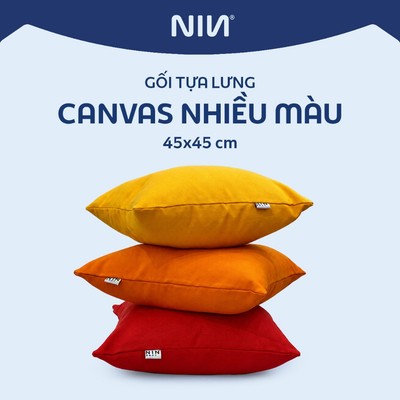 [QUÀ TẶNG] Gối tựa lưng nhung/canvas 45x45cm