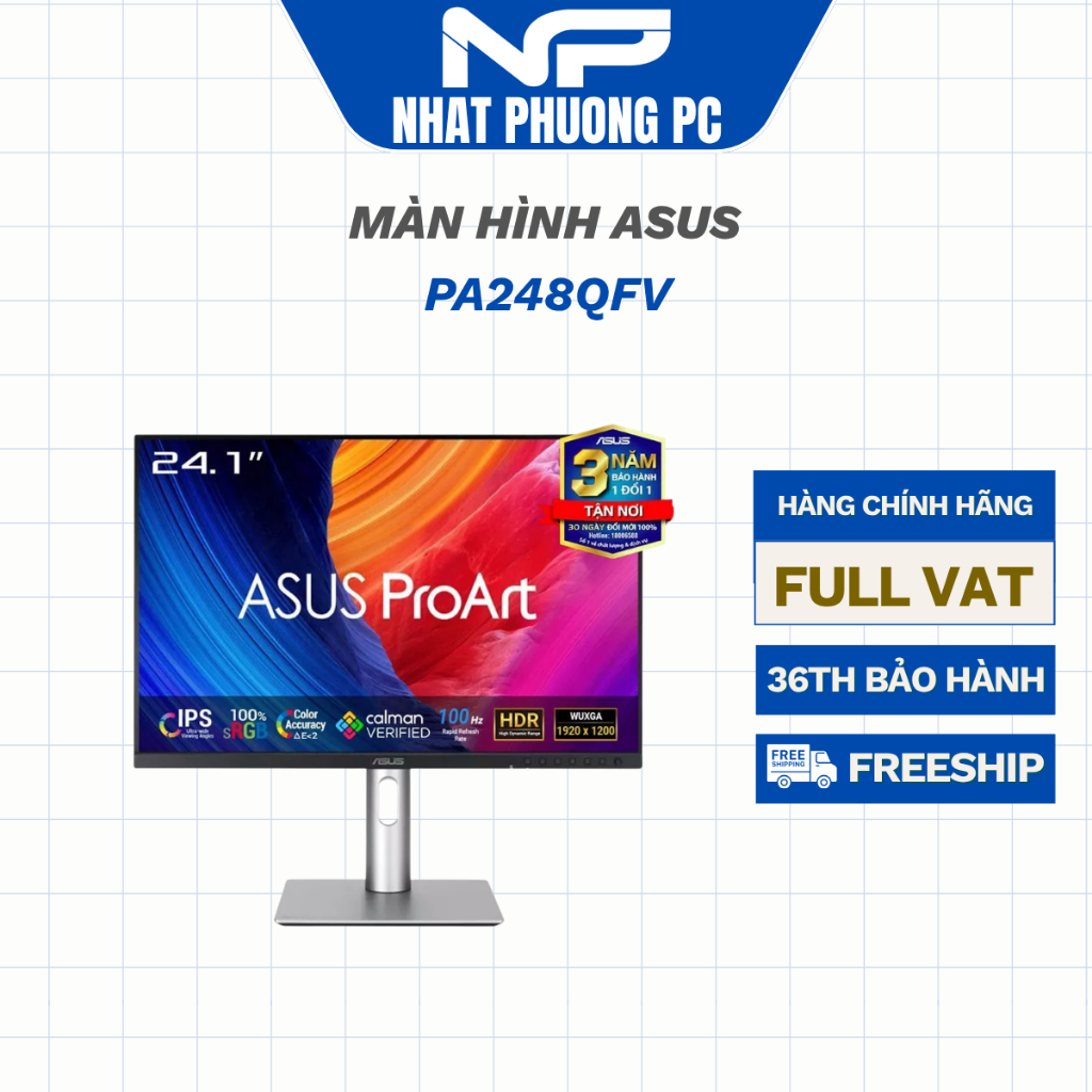 MÀN HÌNH ASUS PROART PA248QFV 24 INCH FHD IPS 100HZ