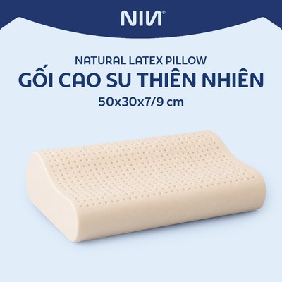 Gối cao su thiên nhiên lượn sóng NIN House thích hợp cho người bị đau cổ vai gáy kích thước 44*27 và 50*30*7/9cm