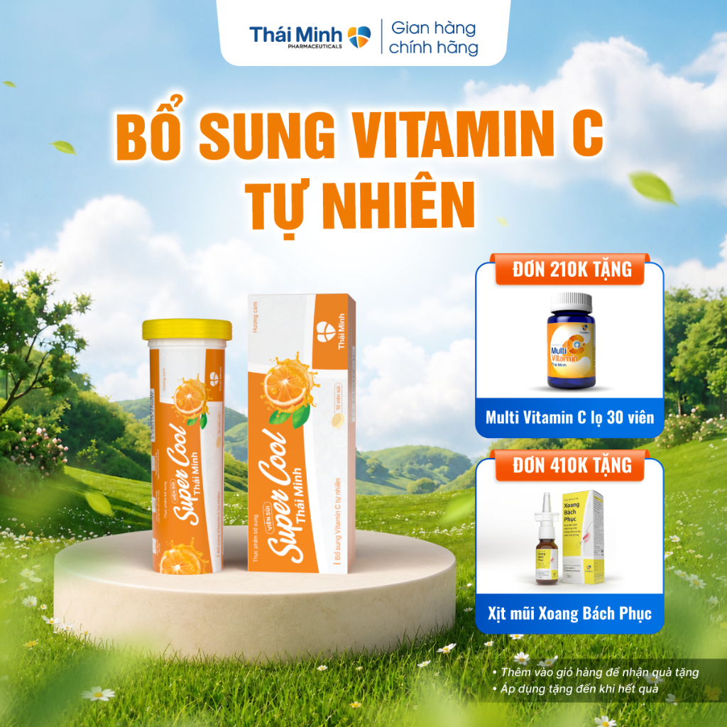 Viên C Sủi Super Cool Thái Minh - Giúp Bổ Sung Vitamin C và Vitamin nhóm B - Thanh Nhiệt, Mát Gan - 