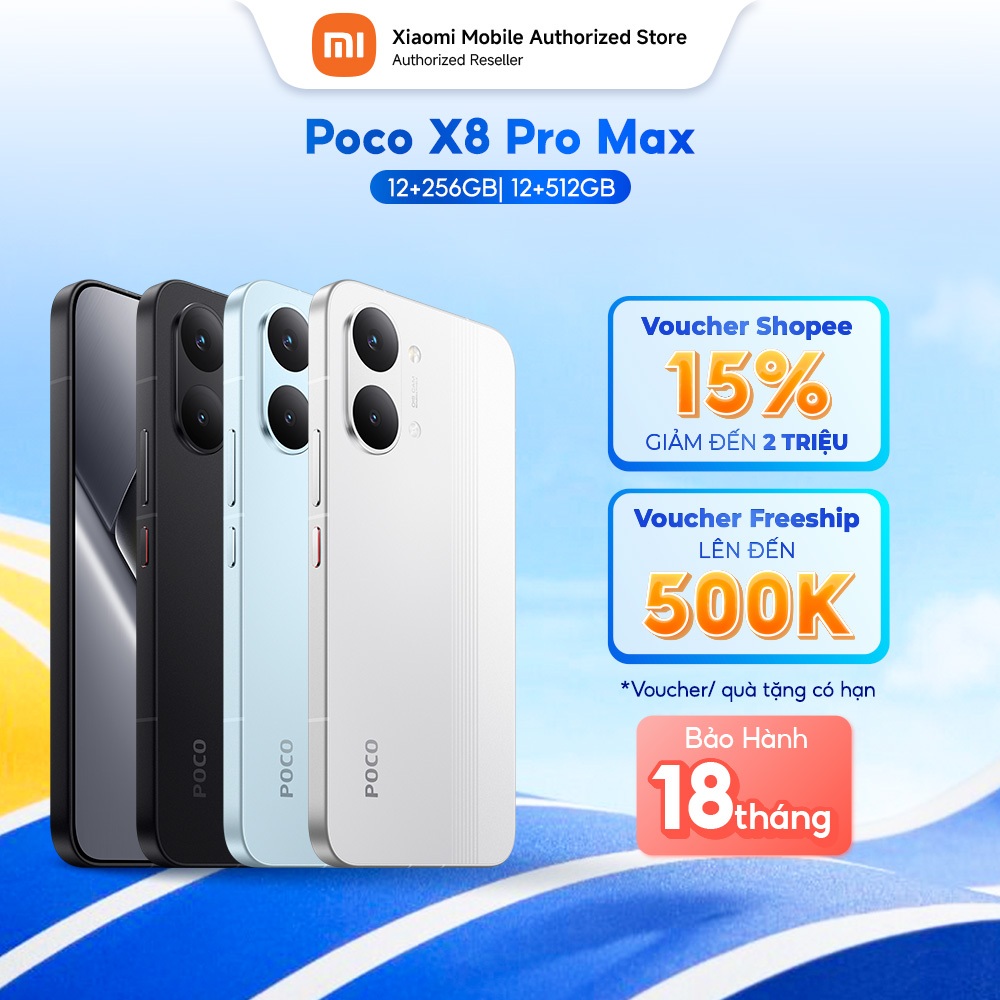 Điện thoại POCO X8 Pro Max (12+256GB| 12+512GB) - AMOLED 6.83" | MTK D9500s | 50+8MP/20MP | 8500mAh | BigBuy360 - bigbuy360.vn