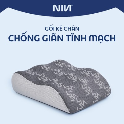 Gối Kê Chân Chống Giãn Tĩnh Mạch NIN House | 50x40x12/14cm | Memory Foam Cao cấp|  Lưu Thông Máu