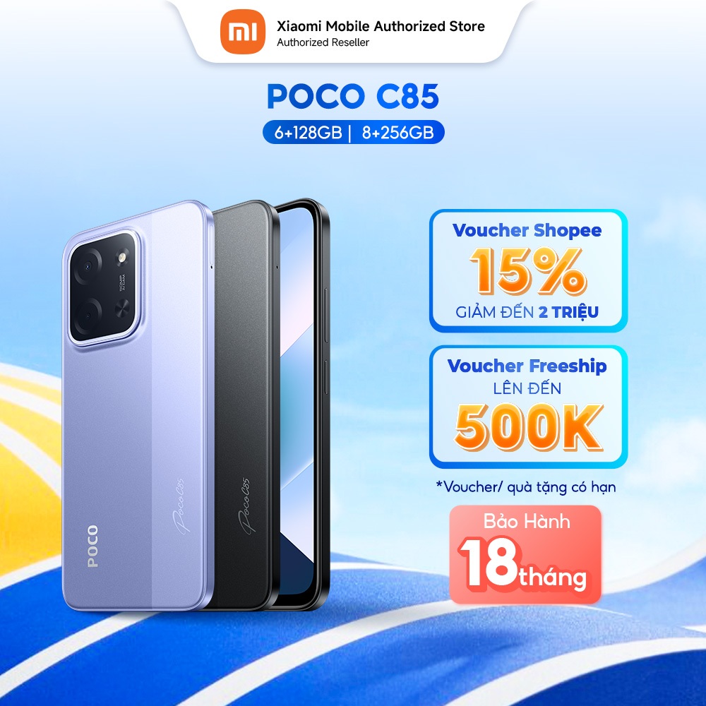 Điện thoại POCO C85 (6+128GB | 8+256GB) | Màn 6.9" 120Hz | Camera kép AI 50MP | Chip Helio G81-Ultra | Pin 6000mAh | BigBuy360 - bigbuy360.vn