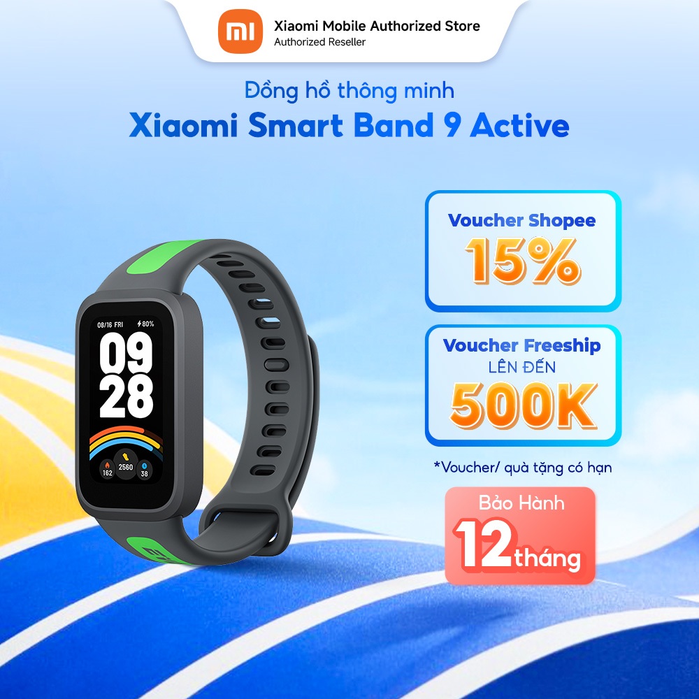 Vòng đeo tay thông minh Xiaomi Smart Band 9 Active | Màn hình 1.47'' TFT 60Hz | Pin 18 ngày | Theo d