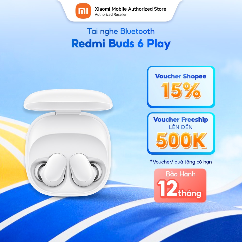 Tai nghe Bluetooth Redmi Buds 6 Play | Thời Lượng Nghe 36H | Giảm tiếng ồn AI | Kết nối Bluetooth 5.
