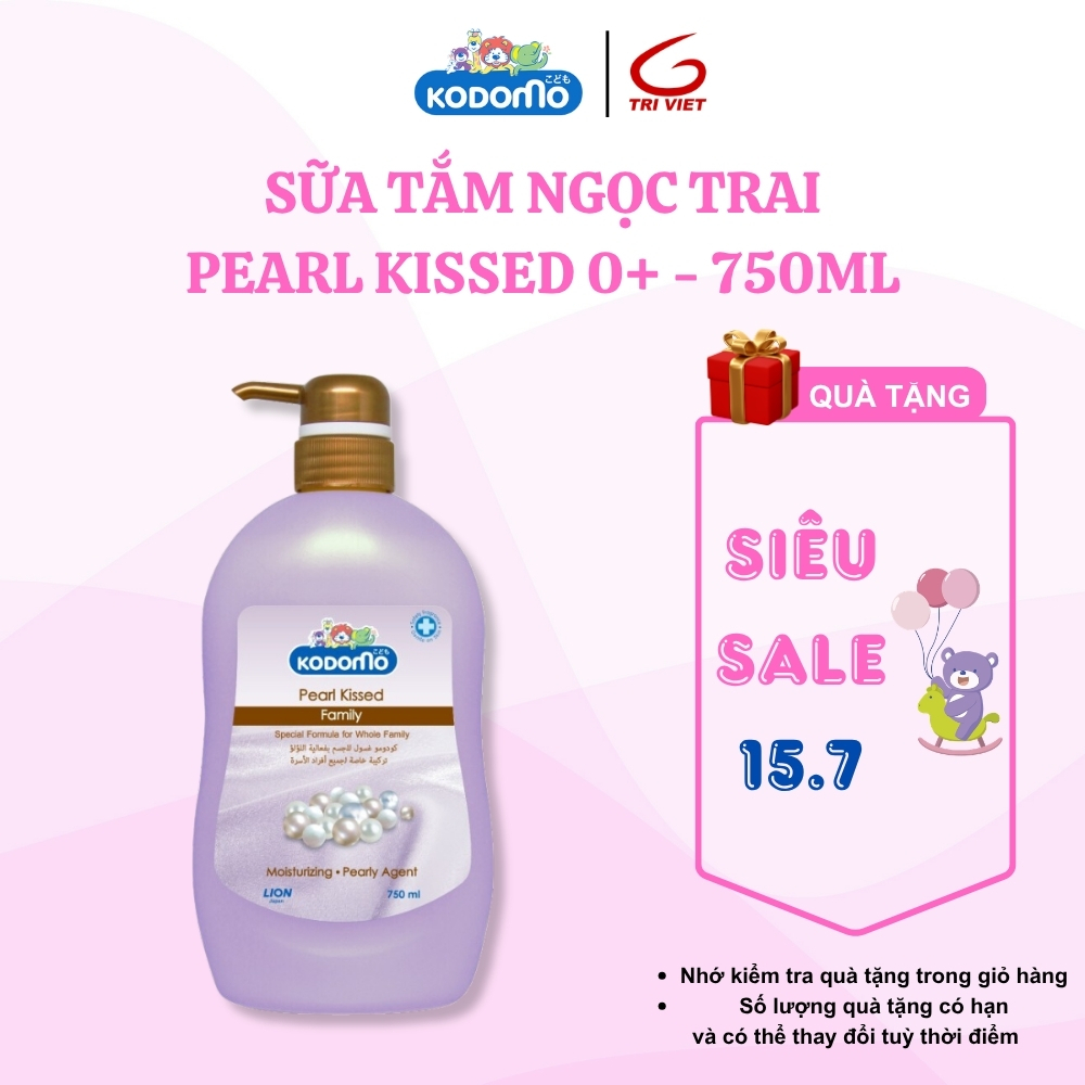 SỮA TẮM GIA ĐÌNH KODOMO TINH CHẤT HẠT NGỌC TRAI – 750ML