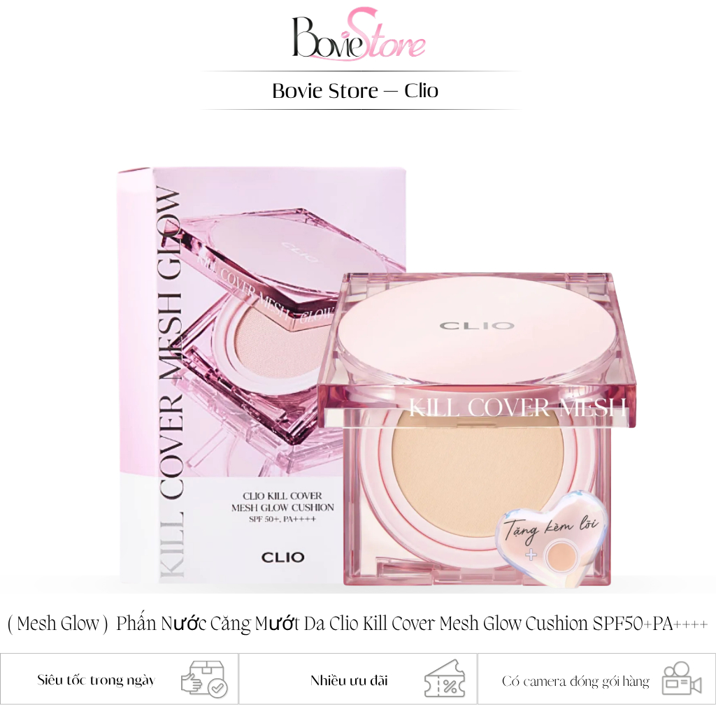 ( Mesh Glow )  Phấn Nước Căng Mướt Da Clio Kill Cover Mesh Glow Cushion SPF50+PA++++