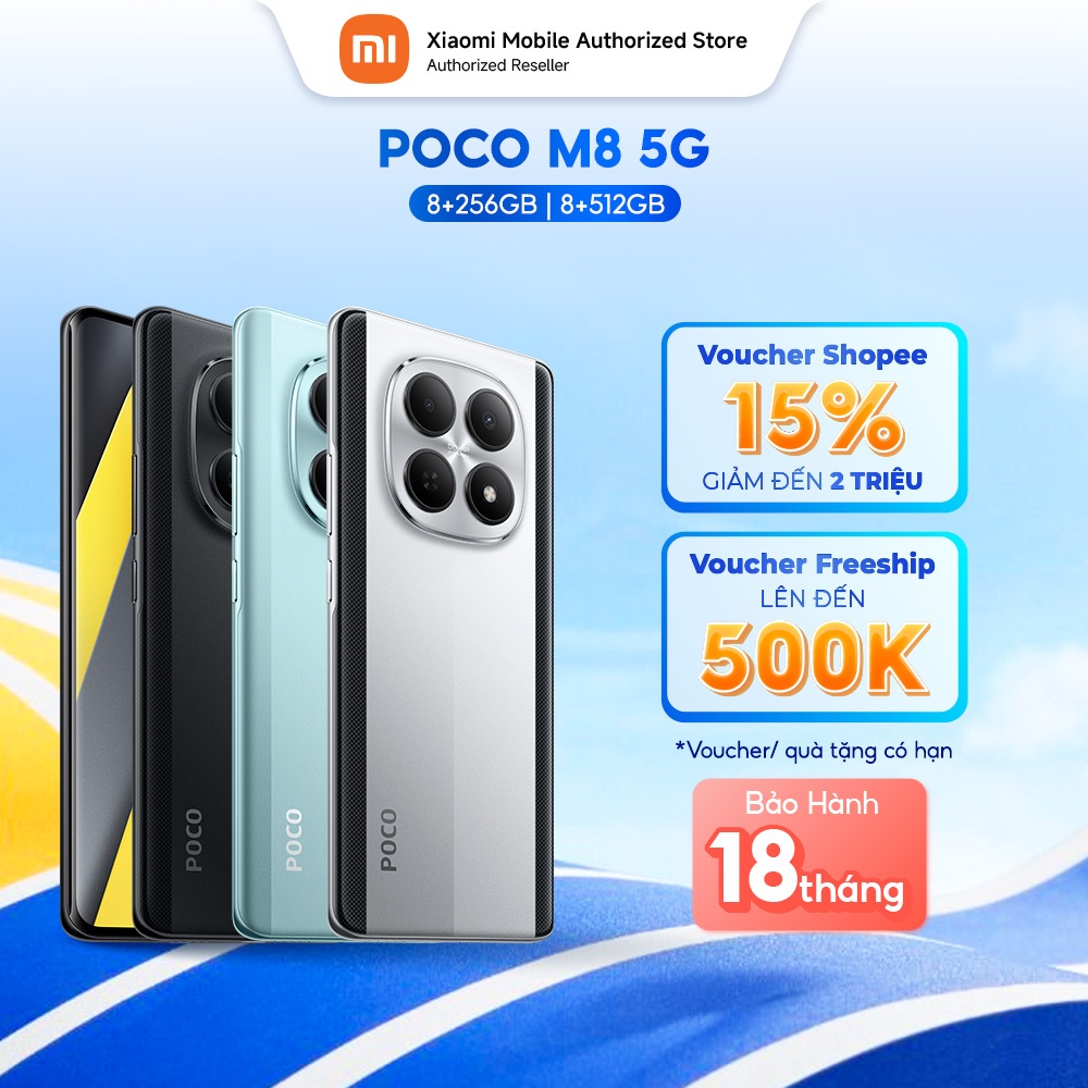 [New Version] Điện thoại POCO M8 5G (8+256GB | 8+512GB) | Màn Flow AMOLED 6.77" 120Hz | Snapdragon 6