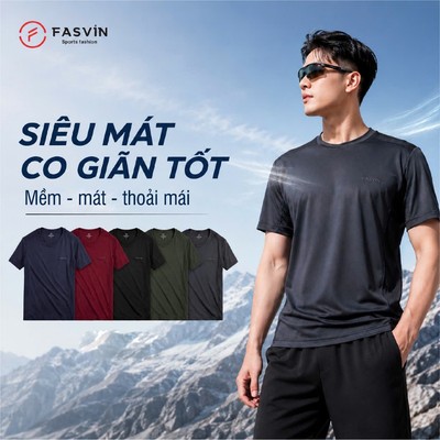 Áo thun thể thao nam Fasvin AHL21457.HN chất Nylon cao cấp vải mềm mịn thoáng mát thoải mái