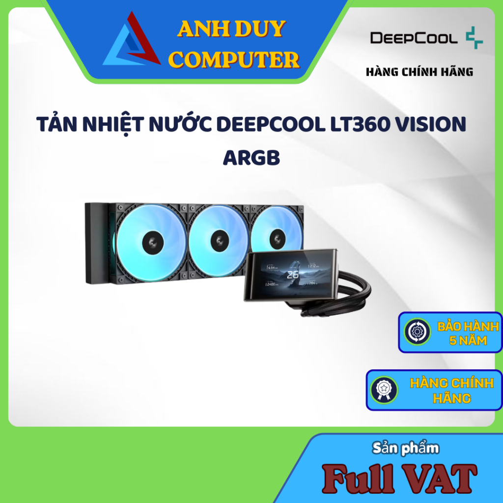 Tản nhiệt nước Deepcool LT360 VISION ARGB Chính Hãng Full Vat