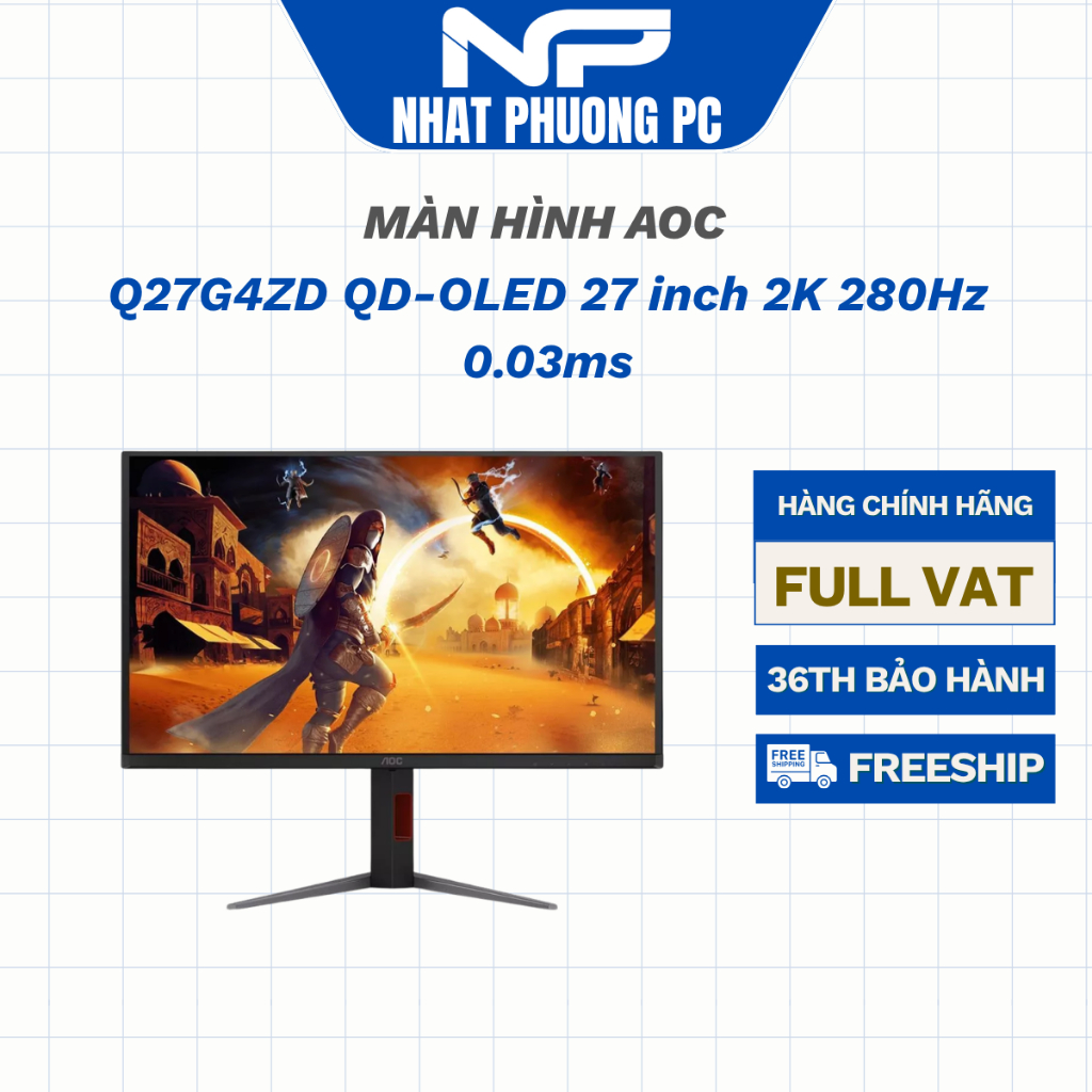 Màn hình Gaming AOC Q27G4ZD QD-OLED 27 inch 2K 280Hz 0.03ms