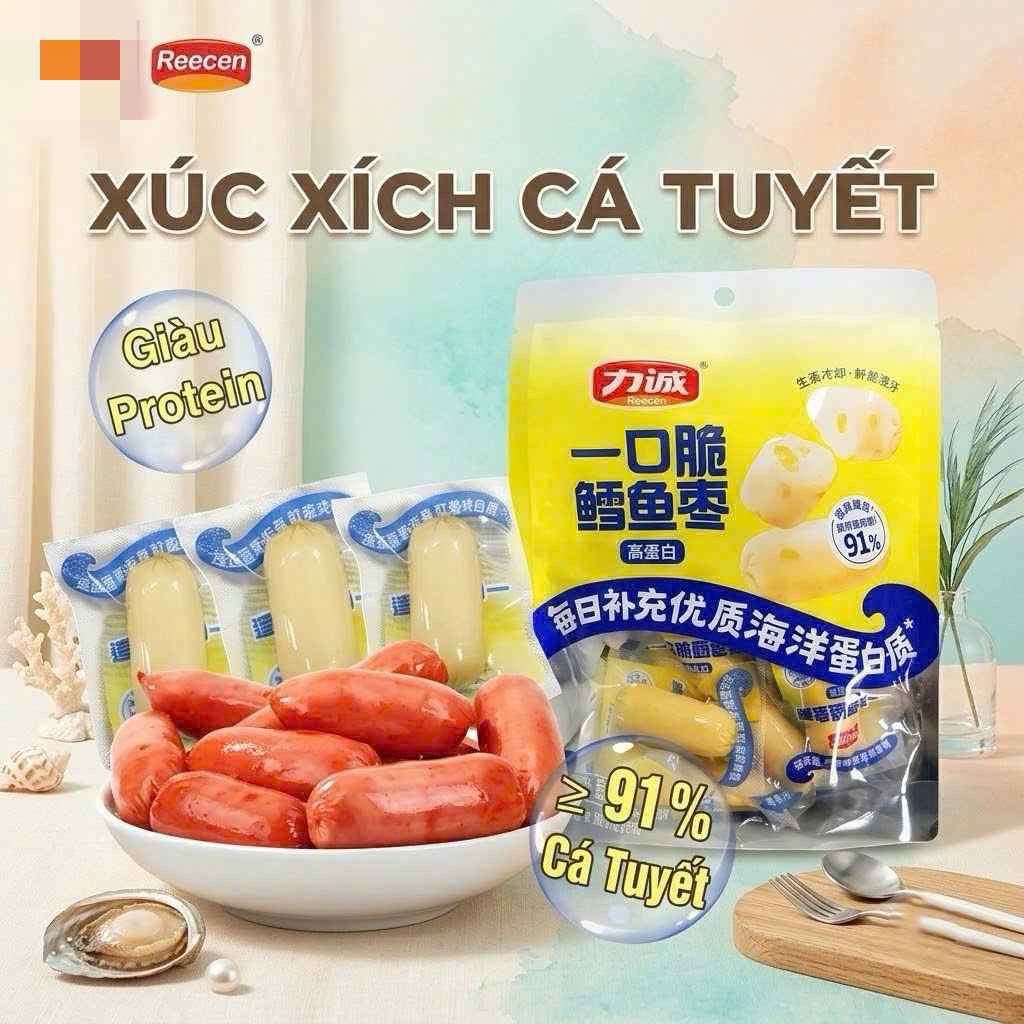 Đồ Ăn Vặt Hải Sản Ăn Liền Reecen FunFood Thanh Cua Cua Xé Xúc Xích Cá Viên Cá Sốt, Giàu Protein
