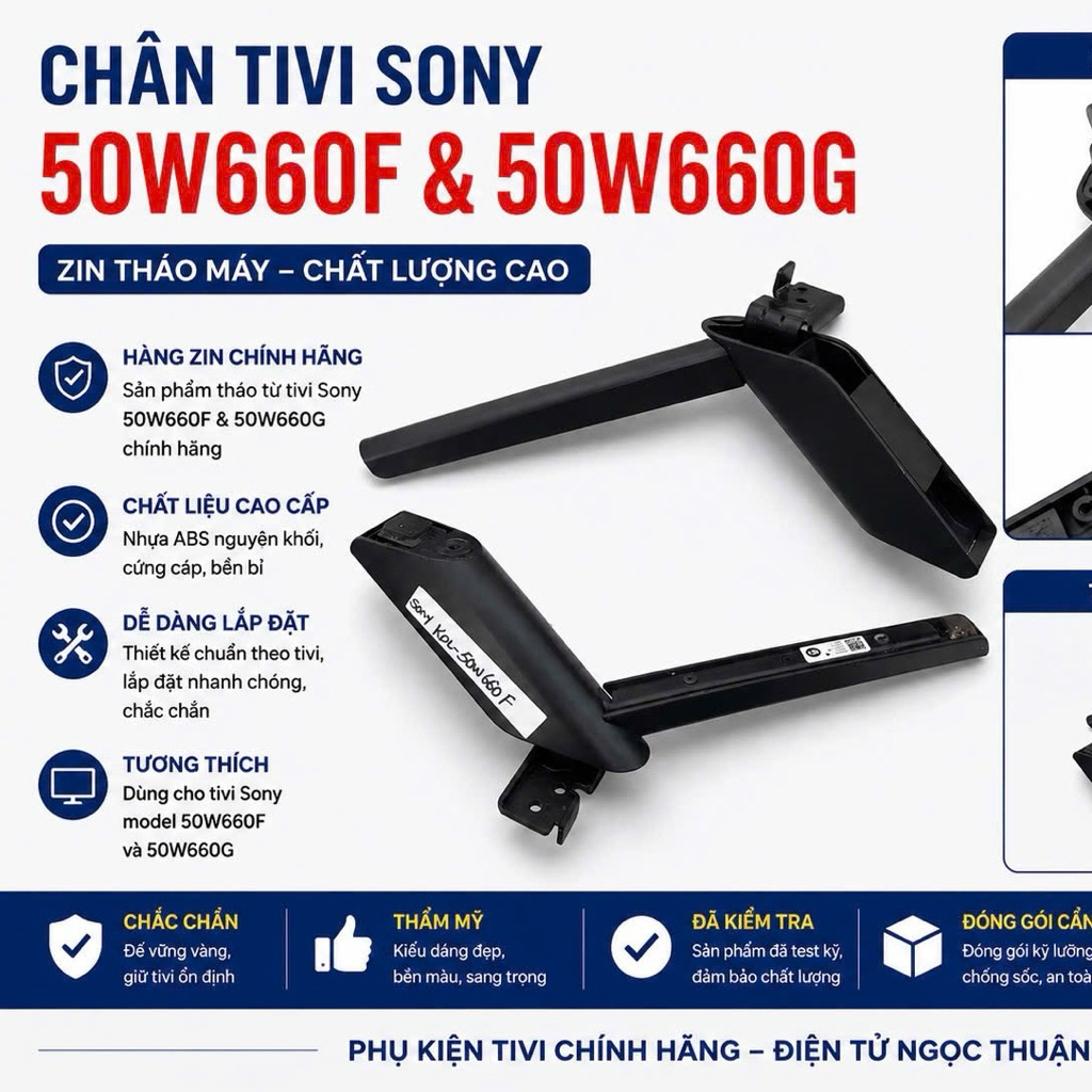 Cặp CHÂN TIVI SONY 50W660F / 50W660G – linh kiện chính hãng tháo máy