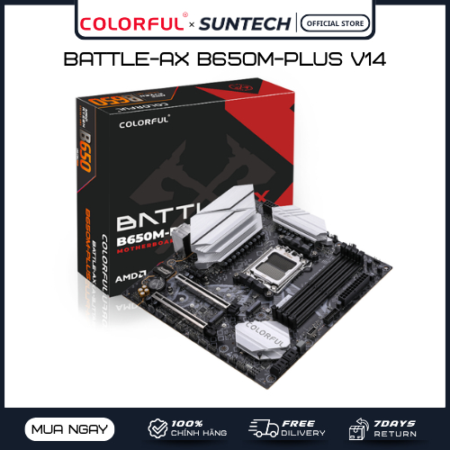 Mainboard COLORFUL BATTLE-AX B650M-PLUS V14 | AMD B650, Socket AM5, DDR5, PCIe 4.0, Độ Bền Cao, Hiệu
