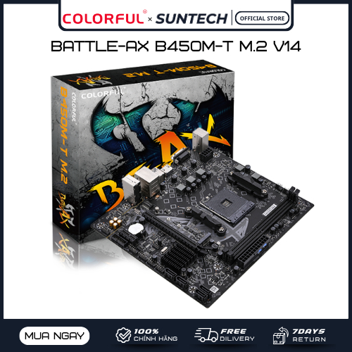 Mainboard COLORFUL BATTLE-AX B450M-T M.2 V14 | AMD B450, Socket AM4, DDR4, Giải Pháp PC Văn Phòng & 