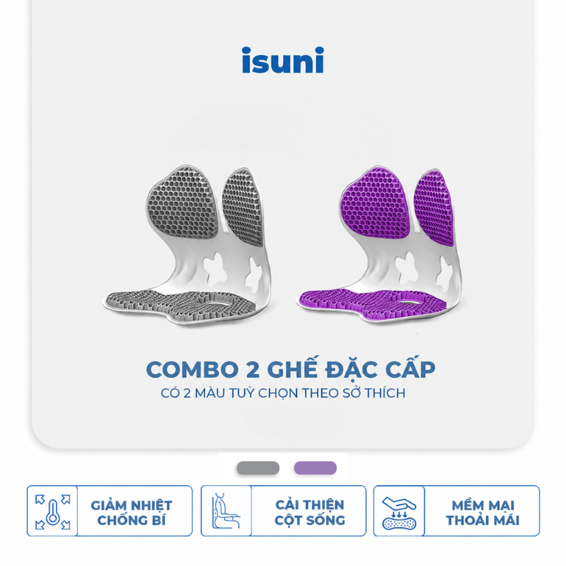 [COMBO 2 GHẾ] Ghế Công Thái Học ISUNI Chống Gù Điều Chỉnh Tư Thế Ngồi Giảm Đau Mỏi Lưng Ghế Tựa Lưng