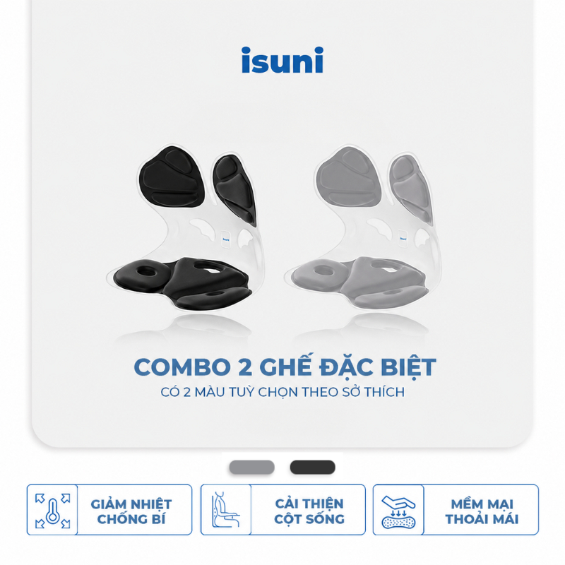 [COMBO 2 GHẾ] Ghế Công Thái Học ISUNI Cho Văn Phòng/Mẹ Bầu/Học Sinh Chống Gù Điều Chỉnh Tư Thế Ngồi
