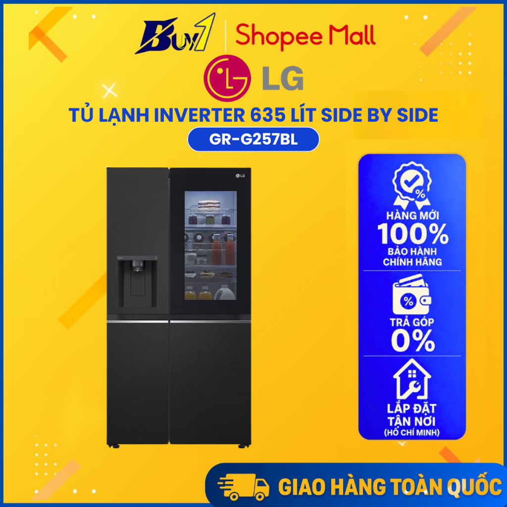 GR-G257BL - Tủ Lạnh LG Inverter 635 Lít Side By Side InstaView GR-G257BL - Hàng Chính Hãng