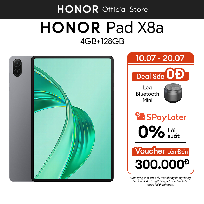 Máy tính bảng Honor Pad X8a 4GB+128GB | Màn hình TFT LCD 11" 90Hz | Pin 8300mAh | BH 18 tháng