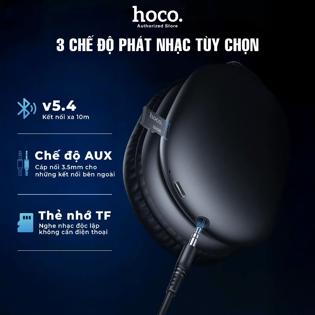 [Tặng bọc da] Tai nghe bluetooth HOCO W55 pin 90 tiếng siêu bền, bản base, plus chống ồn ANC | BigBuy360 - bigbuy360.vn