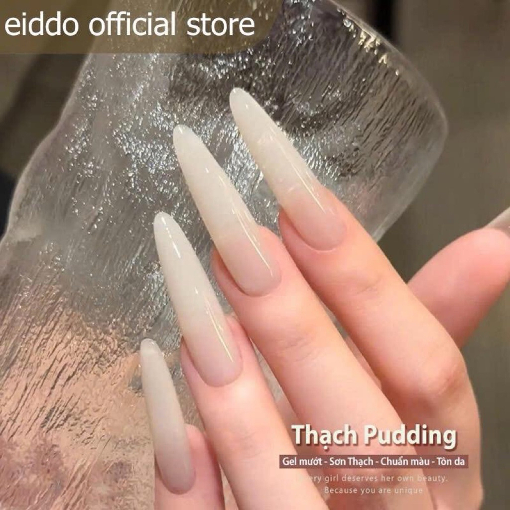 { Eiddo Nails }Thạch Pudding eiddo 15ml - Sơn thạch đục trắng eiddo - Chất đặc mướt che phủ tốt - Ph
