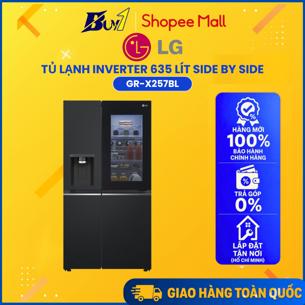 GR-X257BL - Tủ Lạnh LG Inverter 635L Side By Side InstaView Door-in-Door GR-X257BL - Hàng Chính Hãng