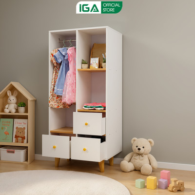 Tủ đồ cho bé, tủ quần áo cho bé chất liệu gỗ MDF cao cấp thương hiệu IGA -  GP134