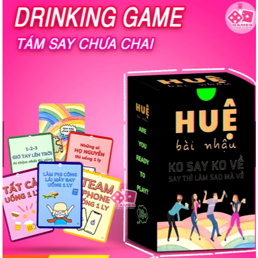 [THANH LÝ MỚI 100%] Bộ Bài Drinking Game Nhậu: Bộ Huệ 20 Lá / 2-3 Dzô Ver 3