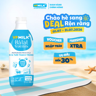 Sữa Tươi Thanh Trùng VPMilk Đà Lạt True Milk - không đường