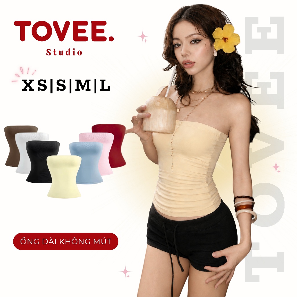 [SUMMER TUBE] Áo ỐNG TUBE TOP TRƠN Basic Chất Borip Lụa DD11, Áo Quây Nữ Ôm Body Nhiều Màu TOVEE