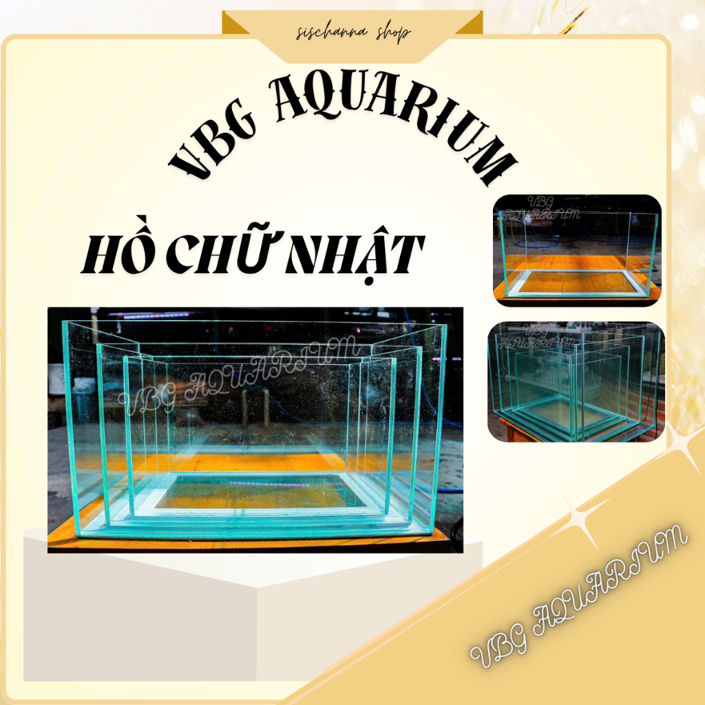 Hồ Chữ Nhật Nhiều Kích Thước Nuôi Cá Betta, Thủy Sinh, Săn Mồi - 25x20x20 30x24x24 35x27x27 40x30x30