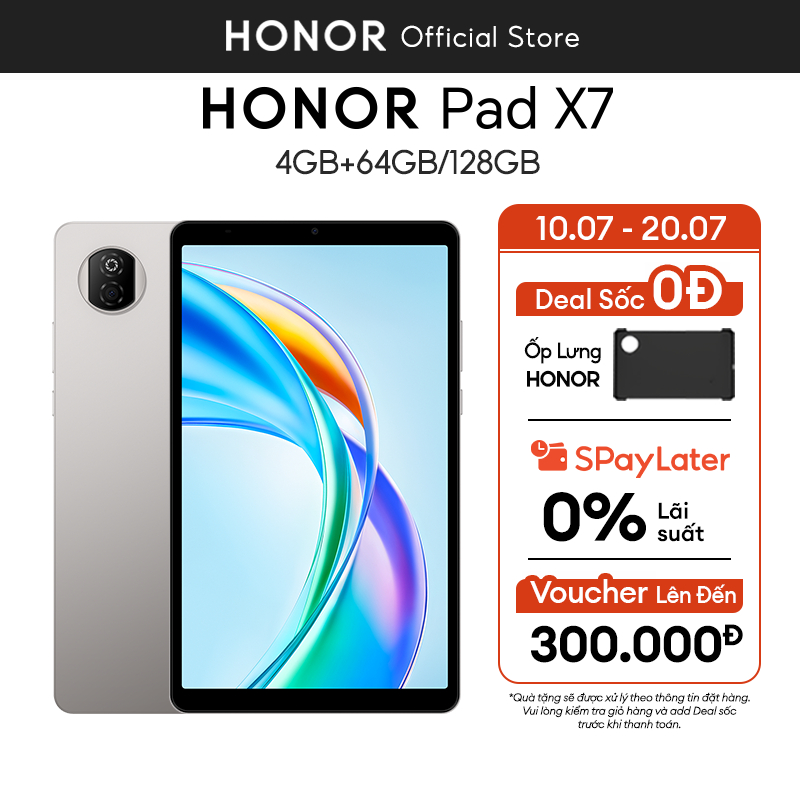 Máy Tính Bảng Honor Pad X7 4GB+64GB/ 128GB | Pin 7020mAh | Chip Snapdragon 680 8 nhân | BH 18 Tháng Hàng Chính Hãng