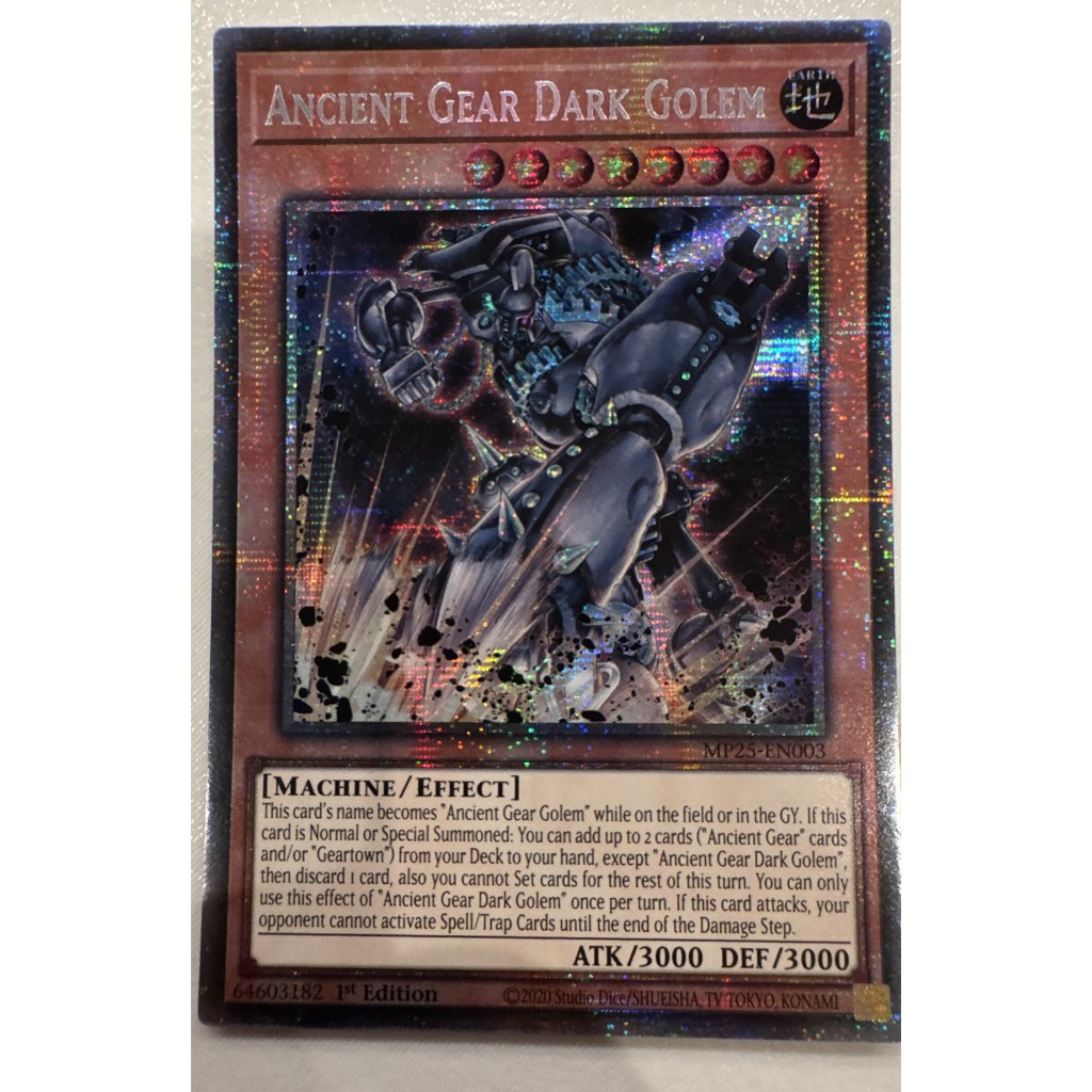 UK Starlight Rare [ Dưa Hấu ] Lá bài thẻ Ancient Gear Dark Golem - Tặng bọc nhựa MONS