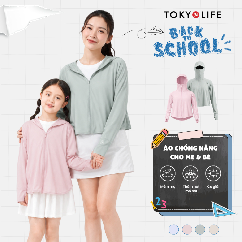 Áo chống nắng mẹ bé TOKYOLIFE áo chống nắng nữ SunStop Ice UPF50+ chống 98% tia UV mỏng nhẹ thoáng m