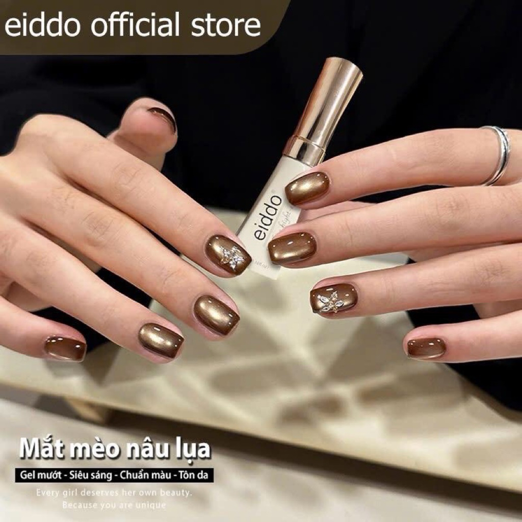 { Eiddo Nails } Mắt mèo Nâu Lụa huyền bí eiddo 12ml - Mắt mèo ánh trăng cực quang tone nâu sang chản