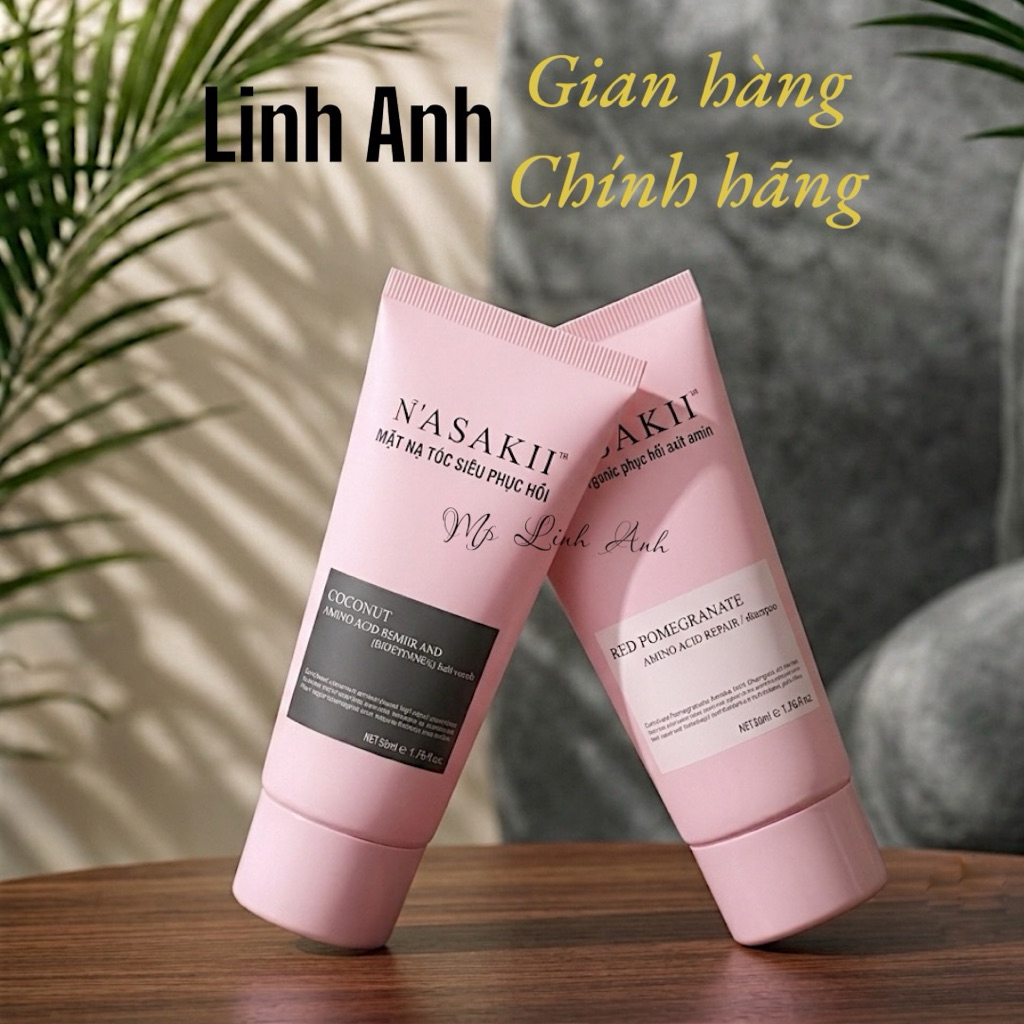Cặp Gội Xả Mini NASAKI 50ml-Dưỡng Tóc Suôn Mượt, Phục Hồi Hư Tổn