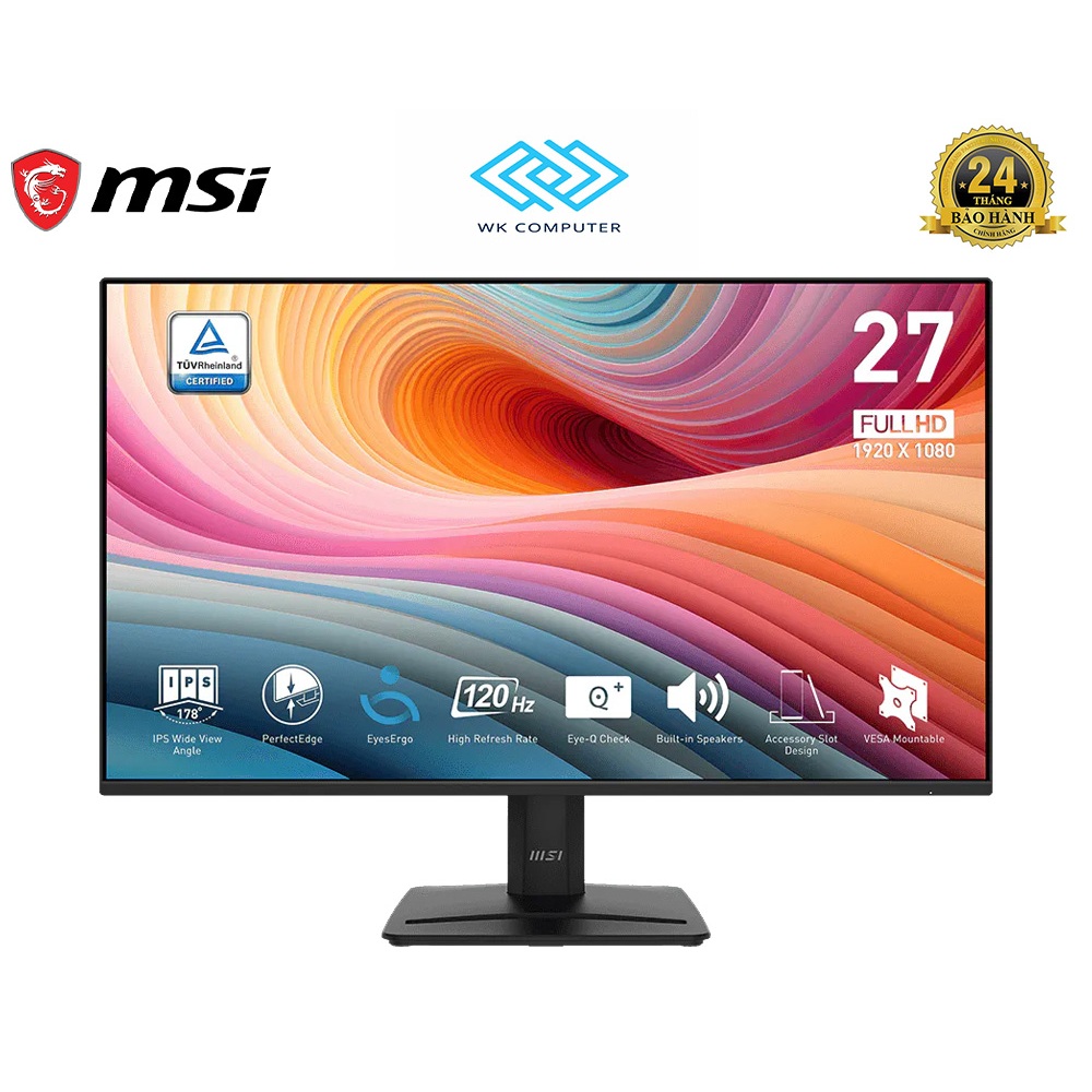 (Full Vat) Màn hình Văn phòng MSI PRO MP275 E2 | 27 inch, FHD, 120Hz, IPS || HÀNG CHÍNH HÃNG, BH 24T
